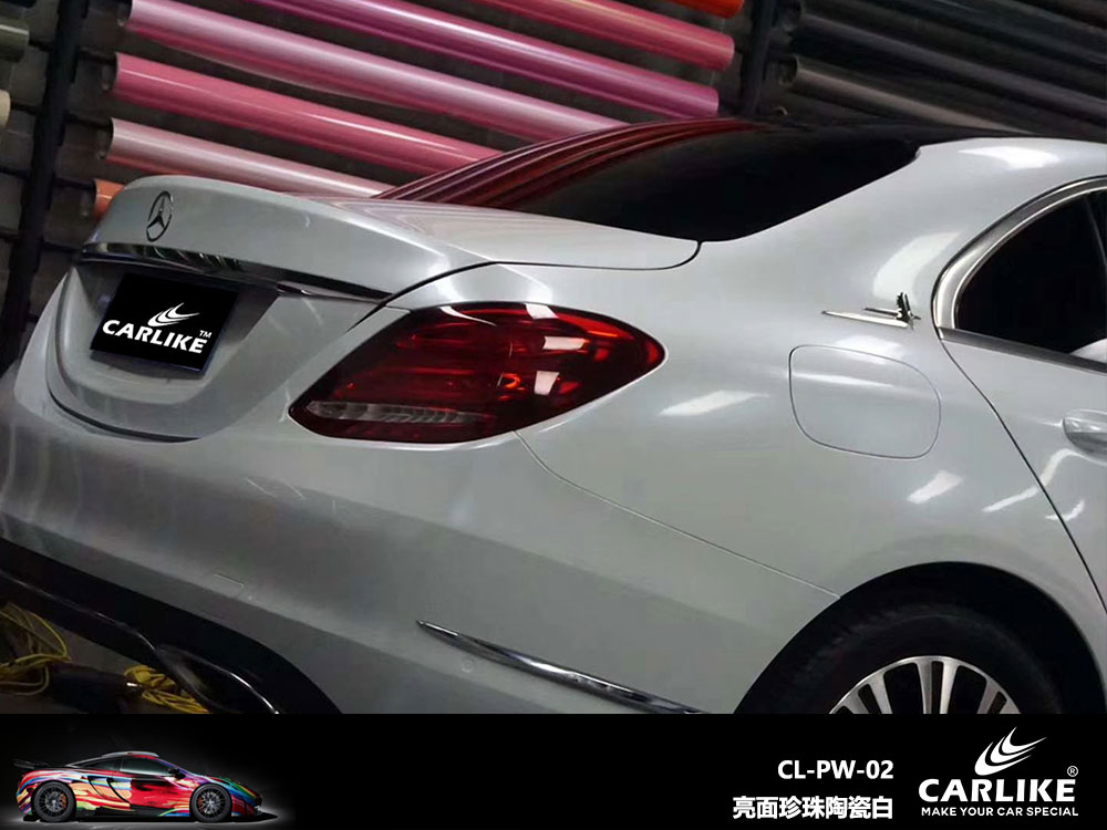 CARLIKE卡莱克™CL-PW-02奔驰亮面珍珠陶瓷白全车贴膜