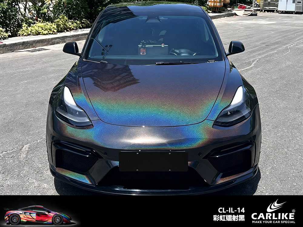 CARLIKE卡莱克™CL-IL-14特斯拉彩虹镭射黑车身改色