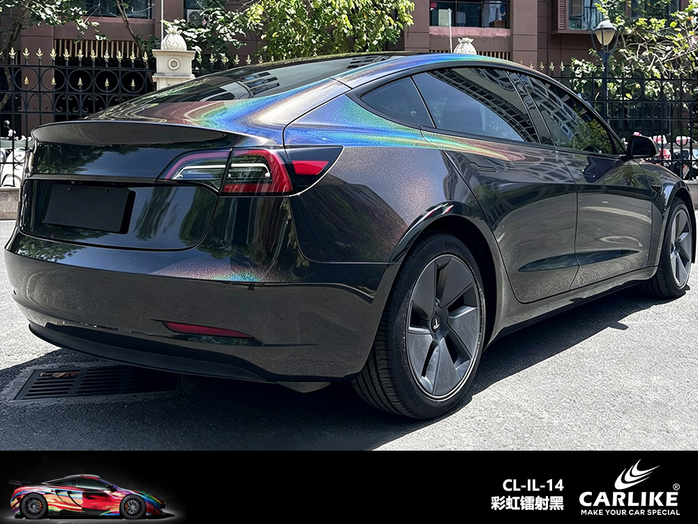 CARLIKE卡莱克™CL-IL-14特斯拉彩虹镭射黑车身改色