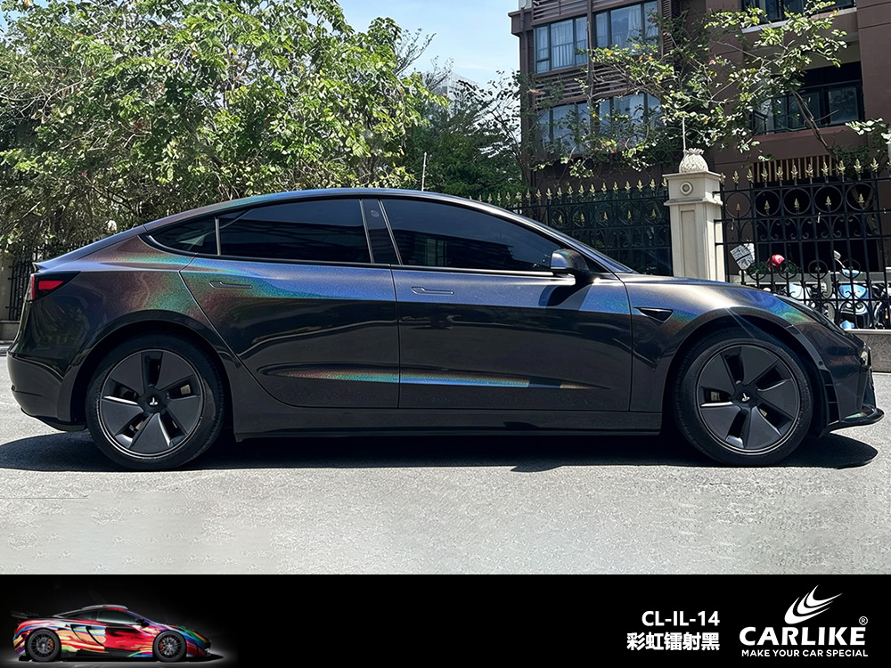 CARLIKE卡莱克™CL-IL-14特斯拉彩虹镭射黑车身改色