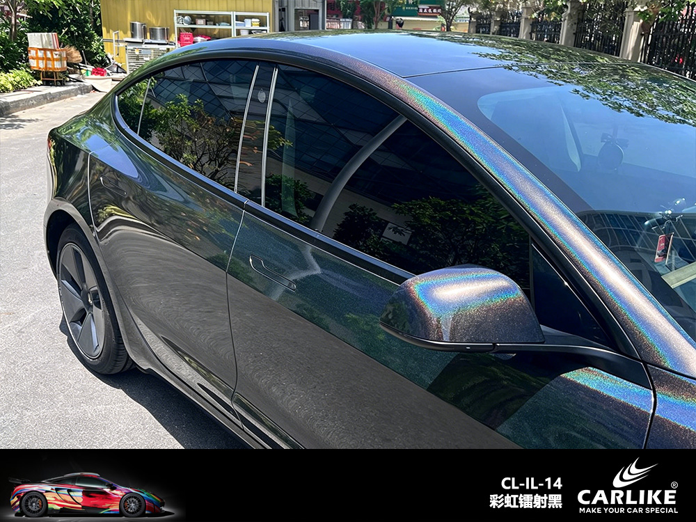 CARLIKE卡莱克™CL-IL-14特斯拉彩虹镭射黑车身改色