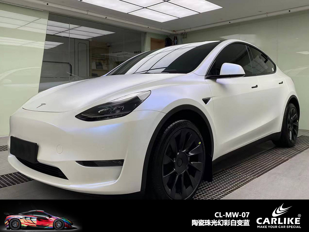 CARLIKE卡莱克™CL-MW-01领克亮面珠光幻彩白变金车身改色