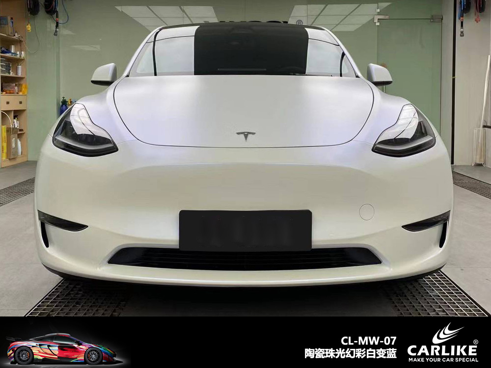 CARLIKE卡莱克™CL-MW-01领克亮面珠光幻彩白变金车身改色